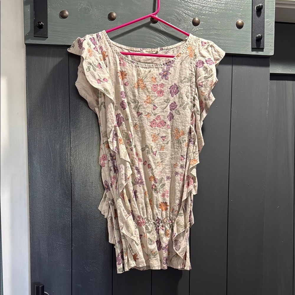 Floral Ruffle Sleeve Top
